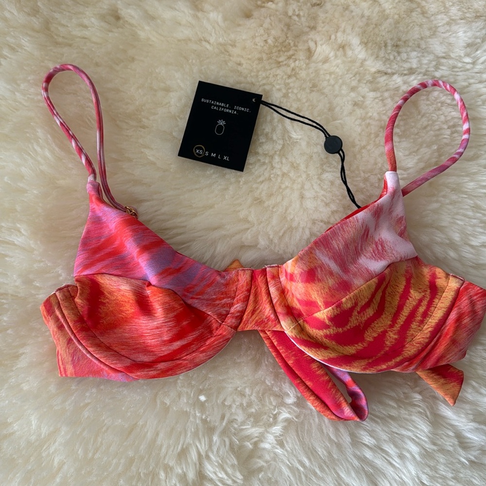 Skatie Pink and Orange Bikini Top